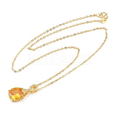 Oval Brass Topaz Moissanite Pendant Necklaces WG6A185-01-1