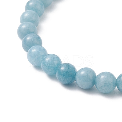 3Pcs 3 Style Natural Blue Quartz & Grade A Amazonite & Turquoise Cross Beaded Stretch Bracelets Set BJEW-JB09408-1