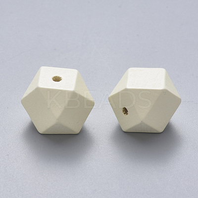 Painted Natural Wood Beads WOOD-Q040-020B-A08-1
