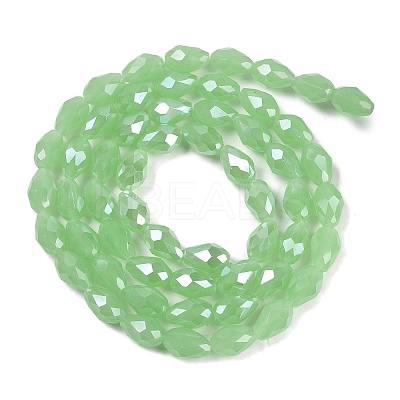 Opaque Solid Color Electroplate Glass Beads Strands EGLA-N013-J6mm-B04-1