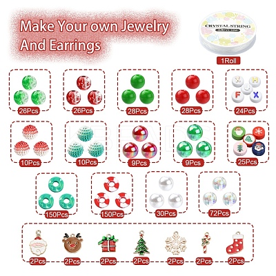 DIY Christmas Bracelet Necklace Making Kit DIY-YW0005-89-1