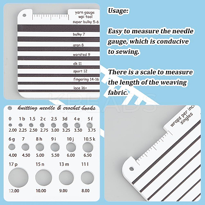1Pc Acrylic Knitting Needle & Crochet Hook Gauge DIY-BC0006-90-1