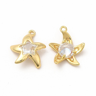 Rack Plating Brass Micro Pave Cubic Zirconia Pendants ZIRC-M120-12G-1