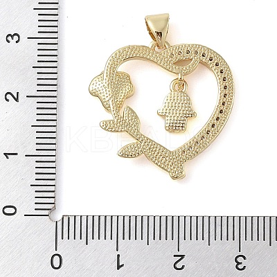 Brass Micro Pave Clear Cubic Zirconia Pendants KK-I712-57G-C-1