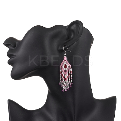 Natural Ruby Rhombus Dangle Earrings EJEW-MZ00567-06-1