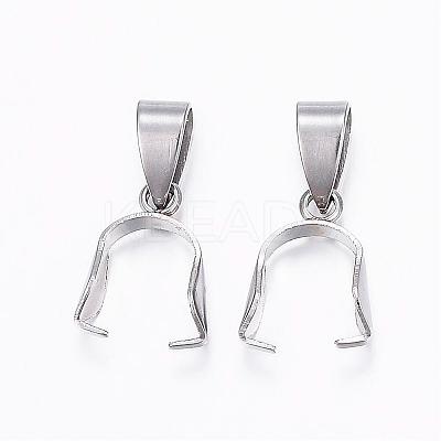 Tarnish Resistant 304 Stainless Steel Pendant Pinch Bails STAS-E127-11P-1