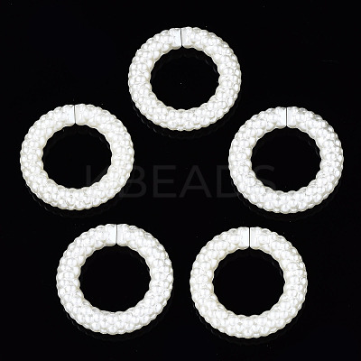 CCB Plastic Imitation Pearl Linking Rings CCB-Q091-013-1