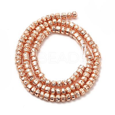 Electroplated Natural Lava Rock Beads Strands G-G984-14RG-1