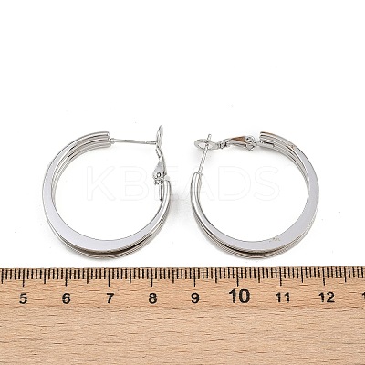 202 Stainless Steel Triple Hoop Earrings EJEW-XCP0001-17-1