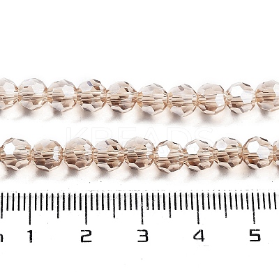 Electroplate Transparent Glass Beads Strands EGLA-A035-T6mm-A22-1