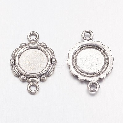 Tibetan Style Link Cabochon Bezel Settings LS-TIBEP-0578-S-FF-1