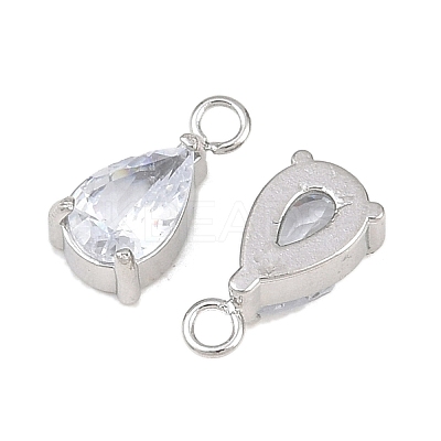 304 Stainless Steel Pave Cubic Zirconia Pendants STAS-P434-01P-1