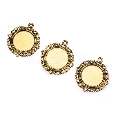 Zinc Alloy Pendant Settings for Cabochon & Rhinestone LS-PALLOY-A15290-AG-FF-1