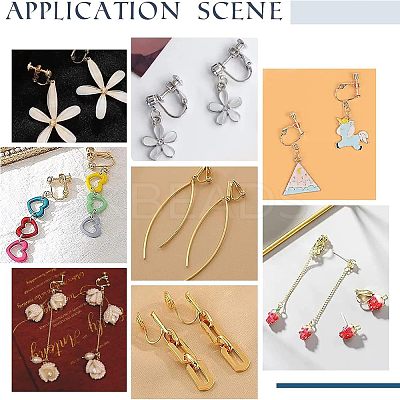 50Pcs 5 Style 201 & 304 Stainless Steel Clip-on Earring Converters Findings STAS-UN0038-19-1