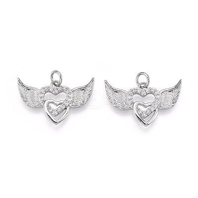 Brass Micro Pave Cubic Zirconia Pendants ZIRC-T016-03P-1
