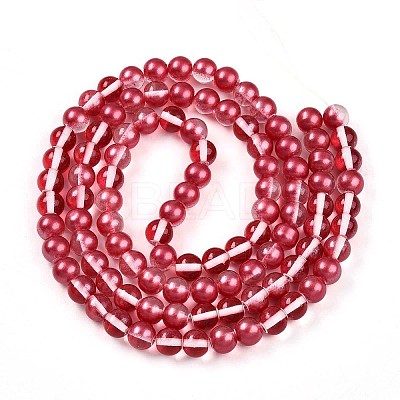 Baking Paint Transparent Glass Beads X1-DGLA-N011-8mm-06-1