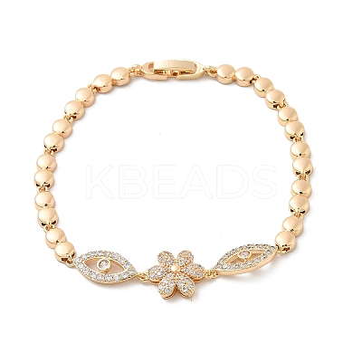 Brass Micro Pave Cubic Zirconia Link Chain Bracelets KK-R217-41G-1