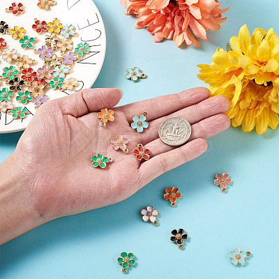72Pcs 12 Colors Eco-Friendly Zinc Alloy Pendants FIND-CD0001-20-1