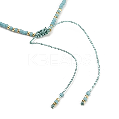 Miyuki Seed Beads and Natural Apatite Braided Bead Bracelets BJEW-C061-01-1