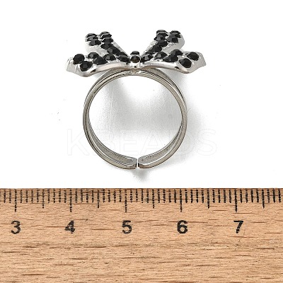 304 Stainless Steel Open Cuff Rings for Women RJEW-F178-01P-02-1