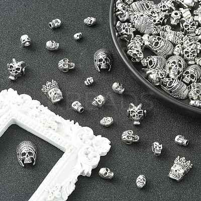 150Pcs 10 Styles Tibetan Style Alloy Beads TIBEB-CJ0001-21-1
