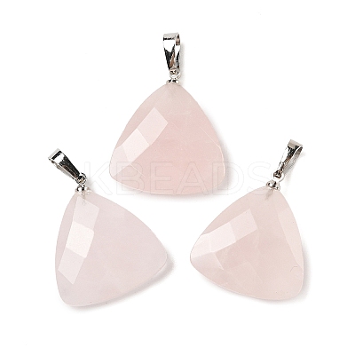Natural Rose Quartz Pendants G-L614-D04-P04-1