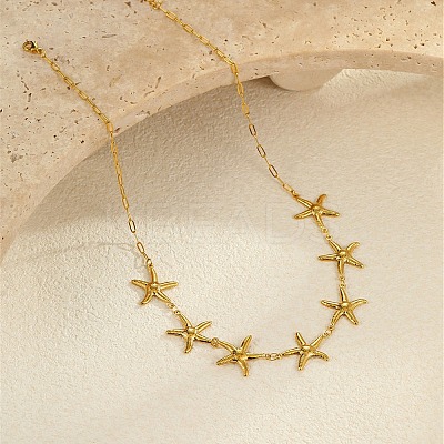 Ocean 304 Stainless Steel Link Chain Necklaces for Women NJEW-A060-01B-G-1