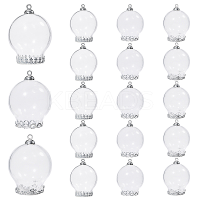DIY Round Glass & Brass Bottle Pendant Making Kits DIY-CA0006-75-1