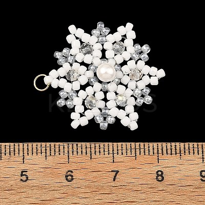 Shell Pearl & Glass Seed Beaded Pendants PALLOY-MZ01433-1