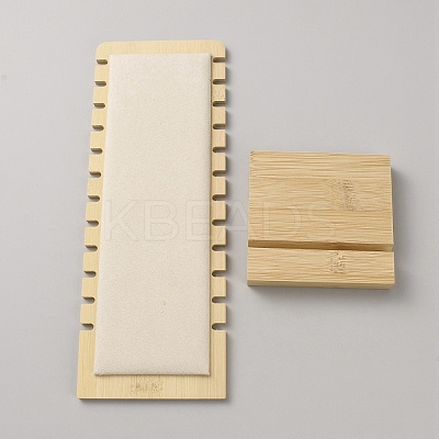 Bamboo Necklace Organizer Display Stands NDIS-WH0009-21A-1