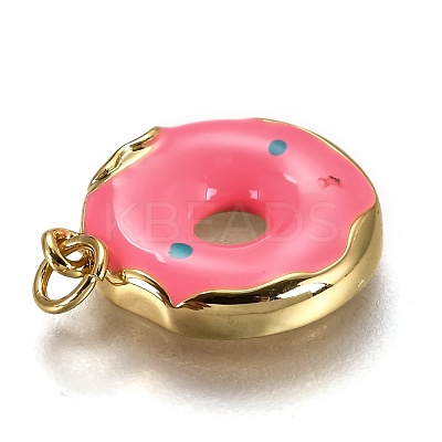 Brass Enamel Pendants KK-B026-24G-1