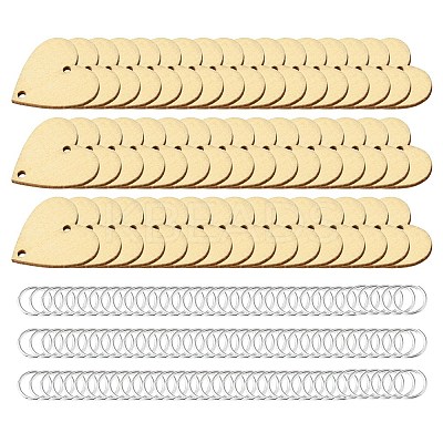50Pcs Undyed Wood Connector Charms WOOD-FS0001-12A-1