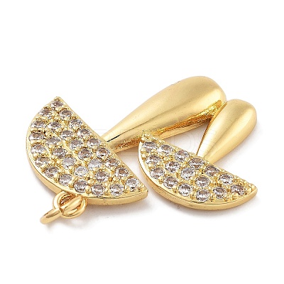 Rack Plating Brass Micro Pave Cubic Zirconia Pendants KK-Z071-82G-02-1