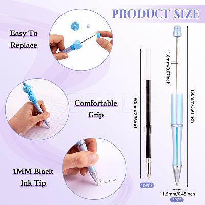 5Pcs Plastic Beadable Pens AJEW-TA0001-76B-1