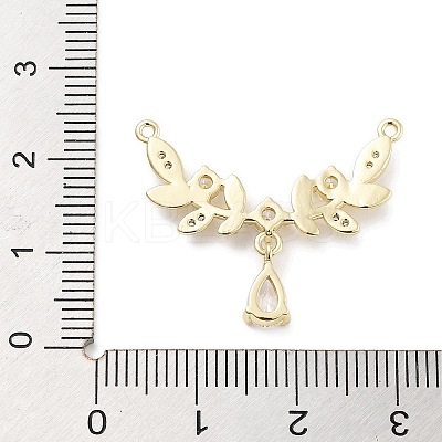 Brass Micro Pave Clear Cubic Zirconia Pendants ZIRC-L104-010G-1
