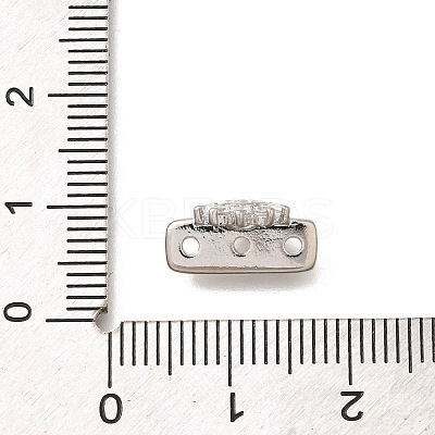 Brass Clear Cubic Zirconia Spacer Bars KK-C031-49P-1