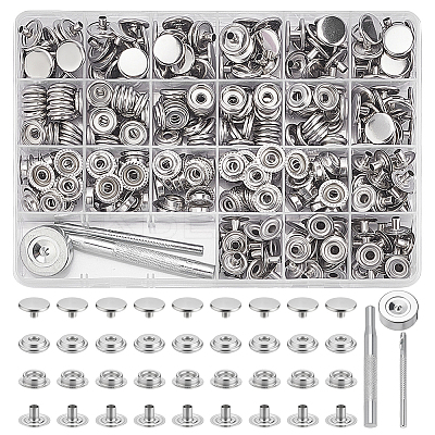 Removable Zinc Alloy Snap Button Sets TOOL-WH0059-126A-1