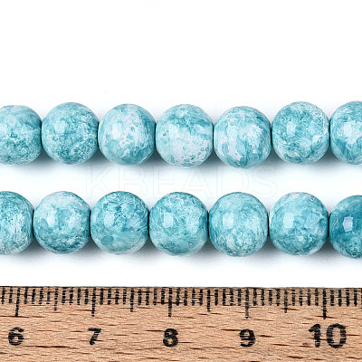 Baking Paint Glass Beads Strands X-DGLA-N016-8mm-08-1