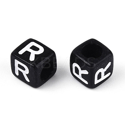 Initial Acrylic Horizontal Hole Beads X-OACR-ZX006-35R-1