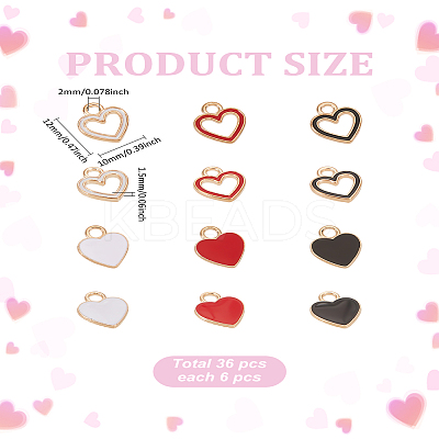 36Pcs 6 Styles Golden Plated Alloy Enamel Charms ENAM-LP0001-02-1