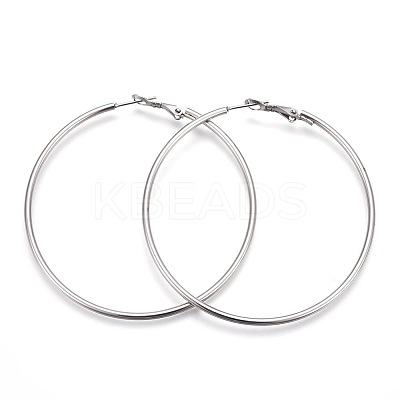 Non-Tarnish 201 Stainless Steel Hoop Earrings X-EJEW-F188-24P-D-1