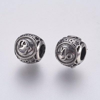 316 Surgical Stainless Steel European Beads STAS-F195-128P-02-1