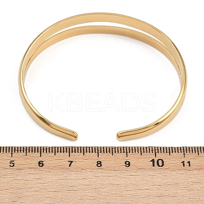 304 Stainless Steel Cuff Bangles for Women BJEW-B147-02G-1