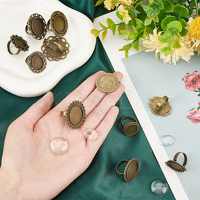 DIY Blank Dome Finger Rings Making Kit DIY-SC0022-20-1