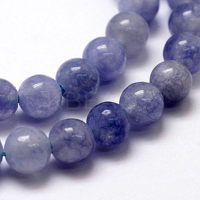 Natural White Jade Imitation Aquamarine Beads Strands X-G-F364-15-6mm-1
