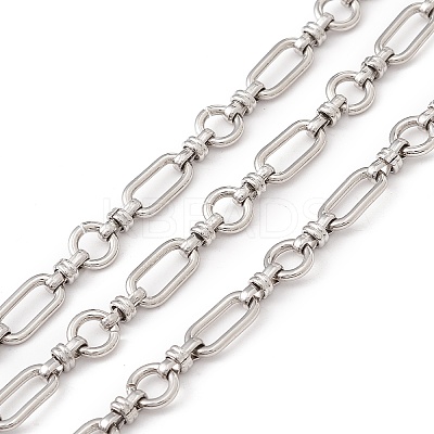 Tarnish Resistant 304 Stainless Steel Ring and Oval Link Chains X-CHS-E023-04P-1