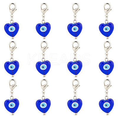 Handmade Evil Eye Lampwork Pendant Decoration PALLOY-PH01585-1