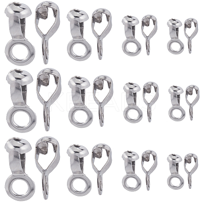 80Pcs 4 Styles 304 Stainless Steel Ball Chain Connectors FIND-SC0011-11-1