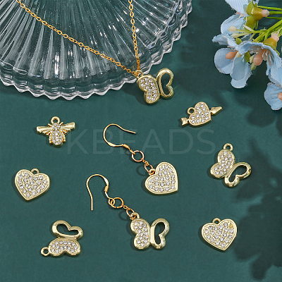 50Pcs 5 Styles Rack Plating Alloy Pendants FIND-CA0007-30-1