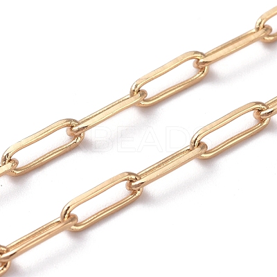 3.28 Feet Soldered Brass Paperclip Chains X-CHC-G005-03G-1